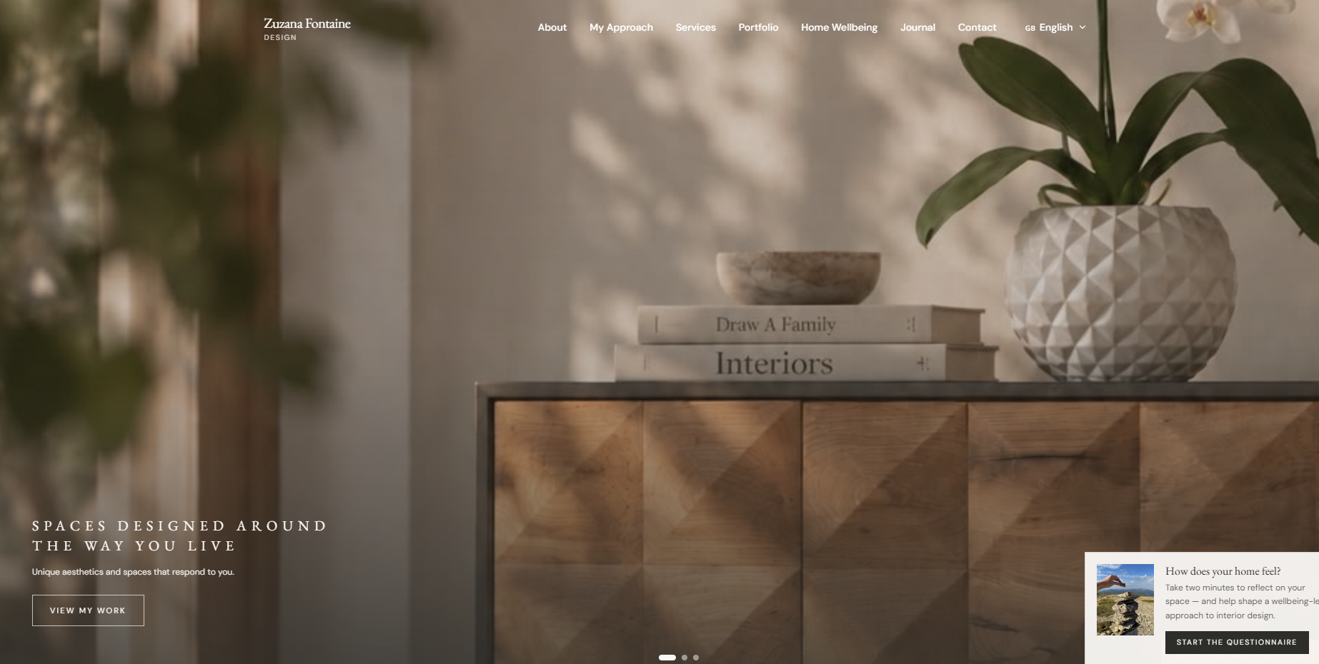 Zuzana Fontaine Design website shown across desktop, tablet and mobile devices